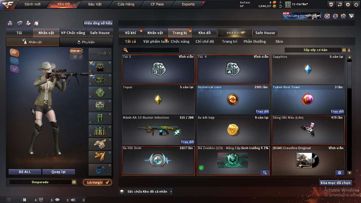 shop acc cf uy tin gia re